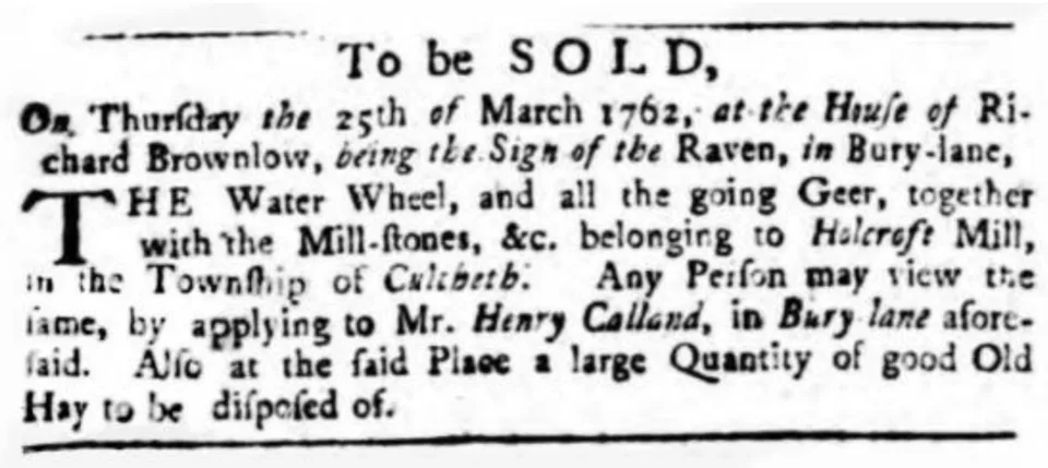 Historic auction notice