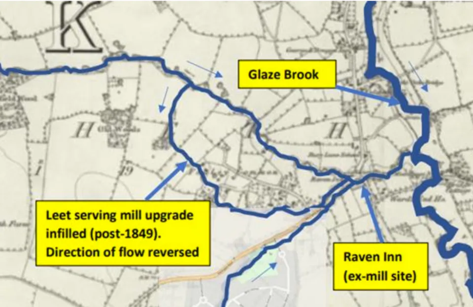 Watercourses and the Fowley Common leat